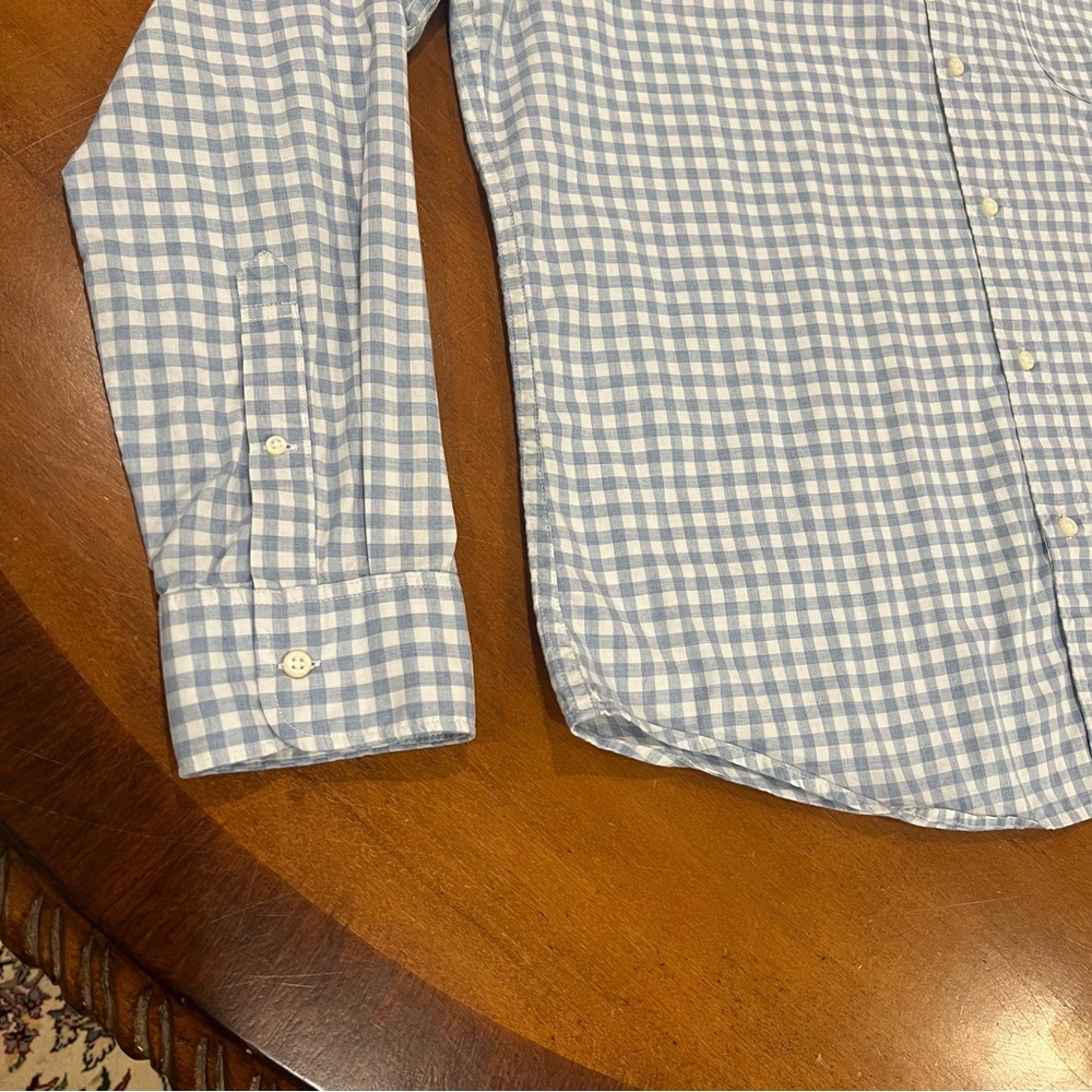 J.Crew Men’s Secret Wash Slim Fit Cotton Poplin Shirt Blue Plaid XL Preppy - Picture 8 of 16